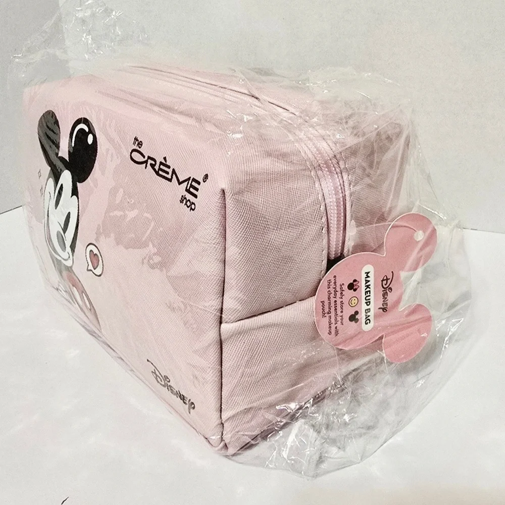 NWT The Crème Shop Pink Mickey & Minnie Mouse Cosmetic Bag Limited Edition NWT